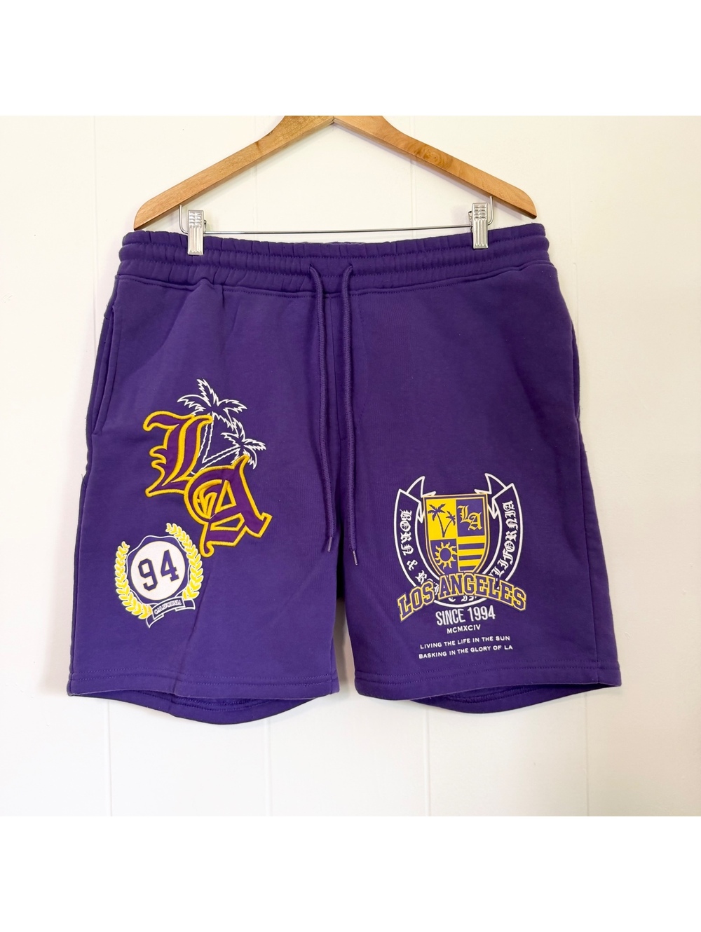 Brooklyn Cloth Purple LA Los Angeles Lakers Basketball Casual Shorts Men's XL